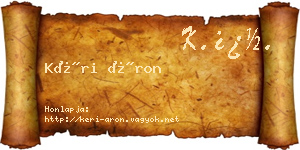 Kéri Áron névjegykártya